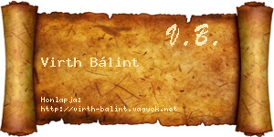 Virth Bálint névjegykártya