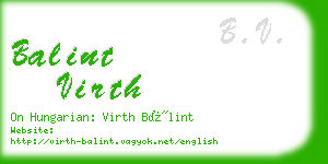 balint virth business card